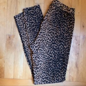H&M Leggings Leopard Cheetah Animal Print Black Brown Beige Tights Size M